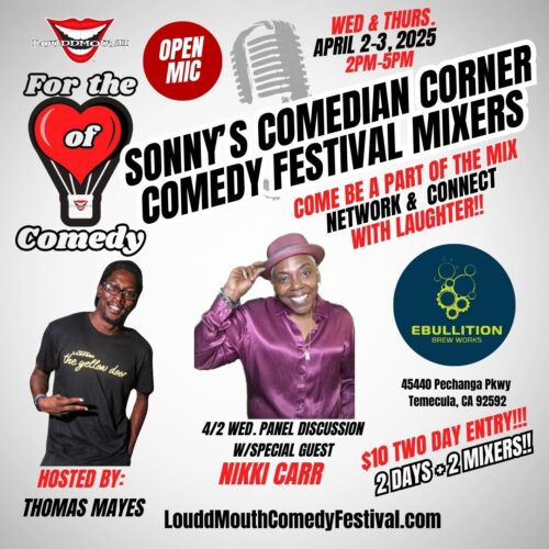 Sonny's comedy corner mixer flyer festival ebulltion